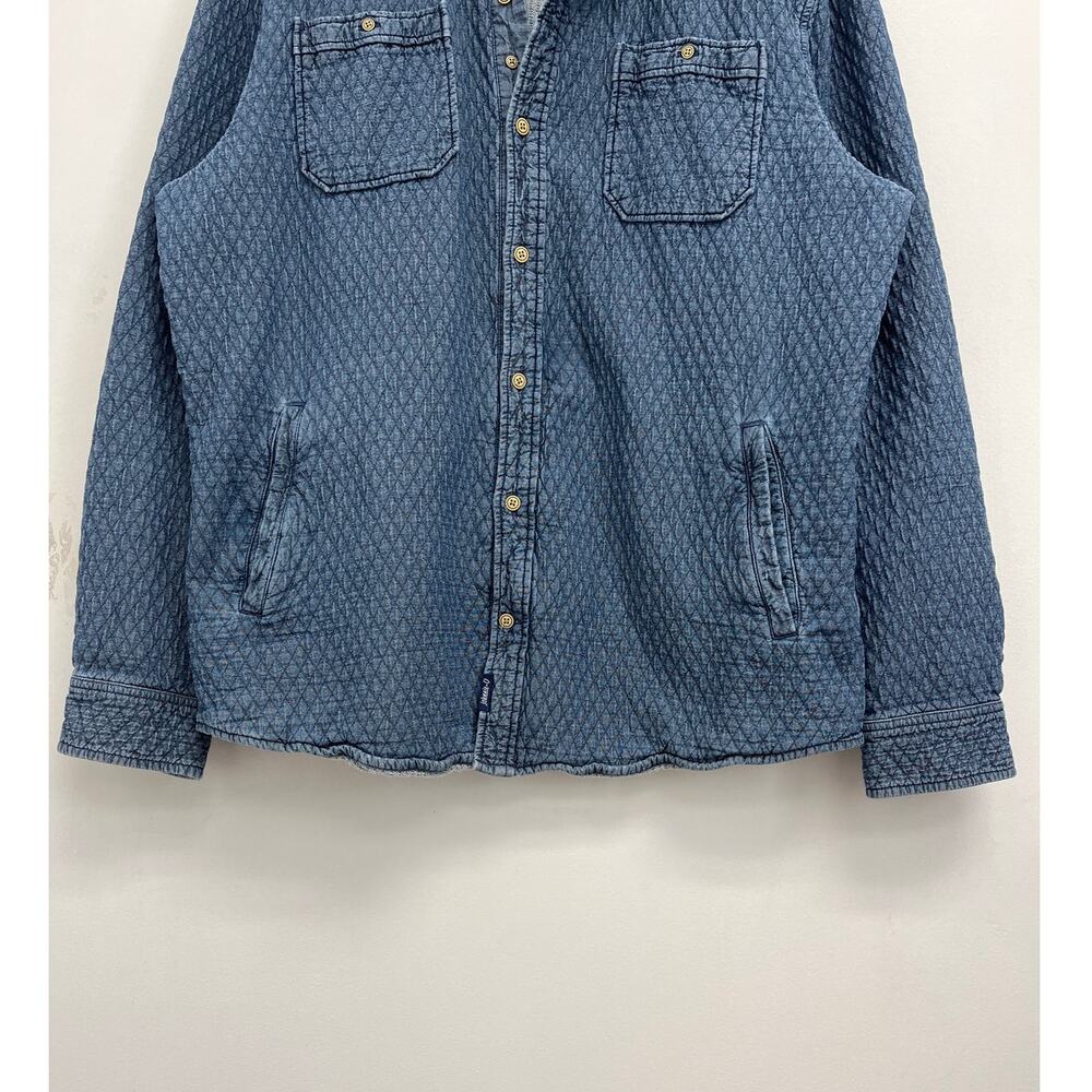 Johnnie-O Men's Haskell Indigo Dyed Quilted Shirt Jacket Shacket Casual - Large - Picture 8 of 16